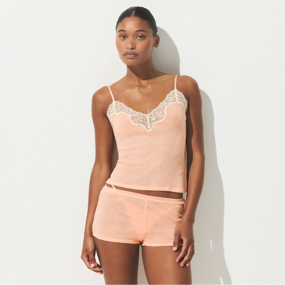 NWT Skims Cotton Lace Cami & Short Sleep Set in Villa
